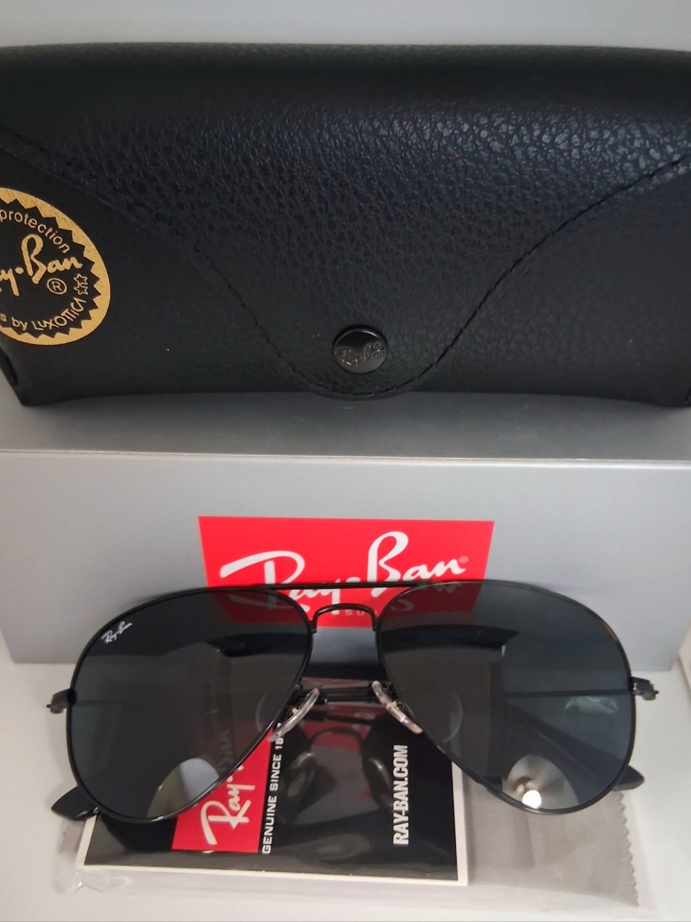 ️‍NEW Ray Ban RB3025 58mm Aviator Black Sunglasses